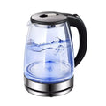 Bouilloire électrique en verre de 2 L - Théière sans fil en borosilicate avec base chauffante, chauffe-eau, indicateur LED, arrêt automatique