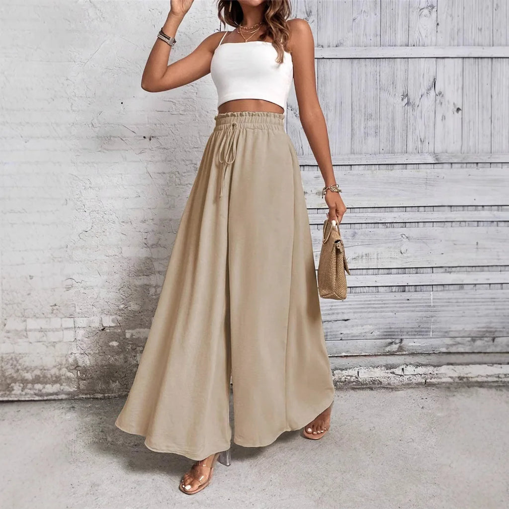 Pantalon ample et décontracté à jambes larges pour femmes, à la mode, Station indépendante, Long, vêtements confortables, printemps et été