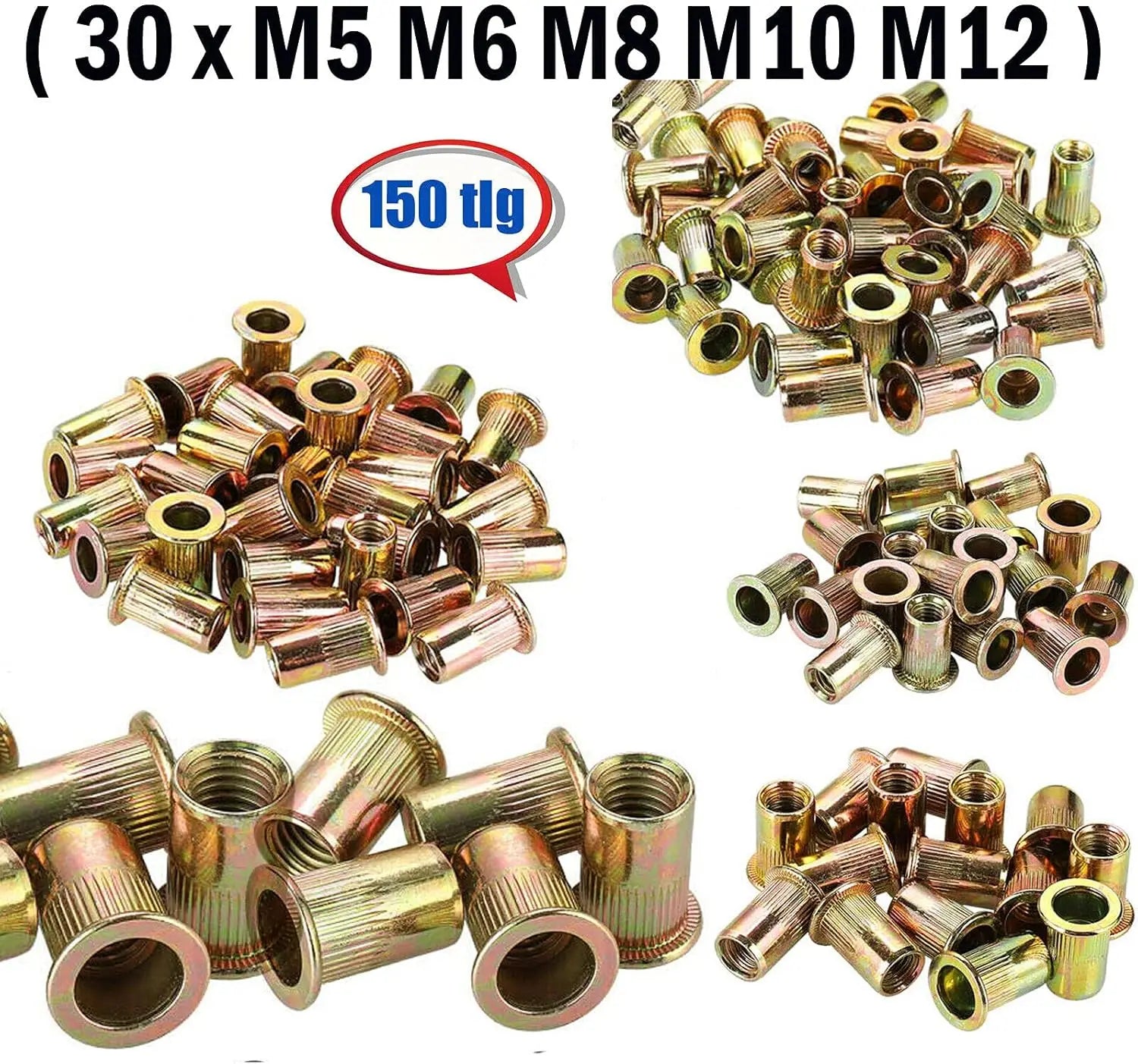 DayPlus-Jeu de Pinces à Écrou à Rivets, Pistolet à Écrous à Riveter RapDuty Hand Rivcirculation, 150 kg en M5, M6, M8, M10, M12
