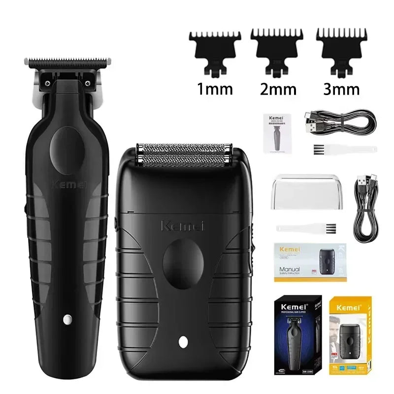 Kemei Kit de tondeuse à cheveux originale KM-2296 KM-2299 KM-T95 tondeuse à cheveux électrique Rechargeable barbier rasoir professionnel pour hommes