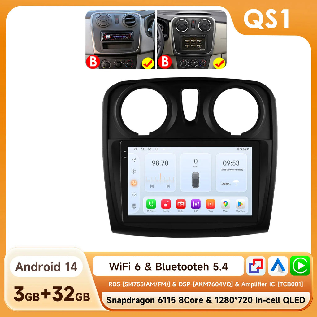 Hizpo-Autoradio Android pour Renault Logan 2, 2012-2019, Sandero 2, 2014-2019, 4G, Limitation de la voiture, GPS, 2Din, Autoradio, CarPlay, WIFI, DSP