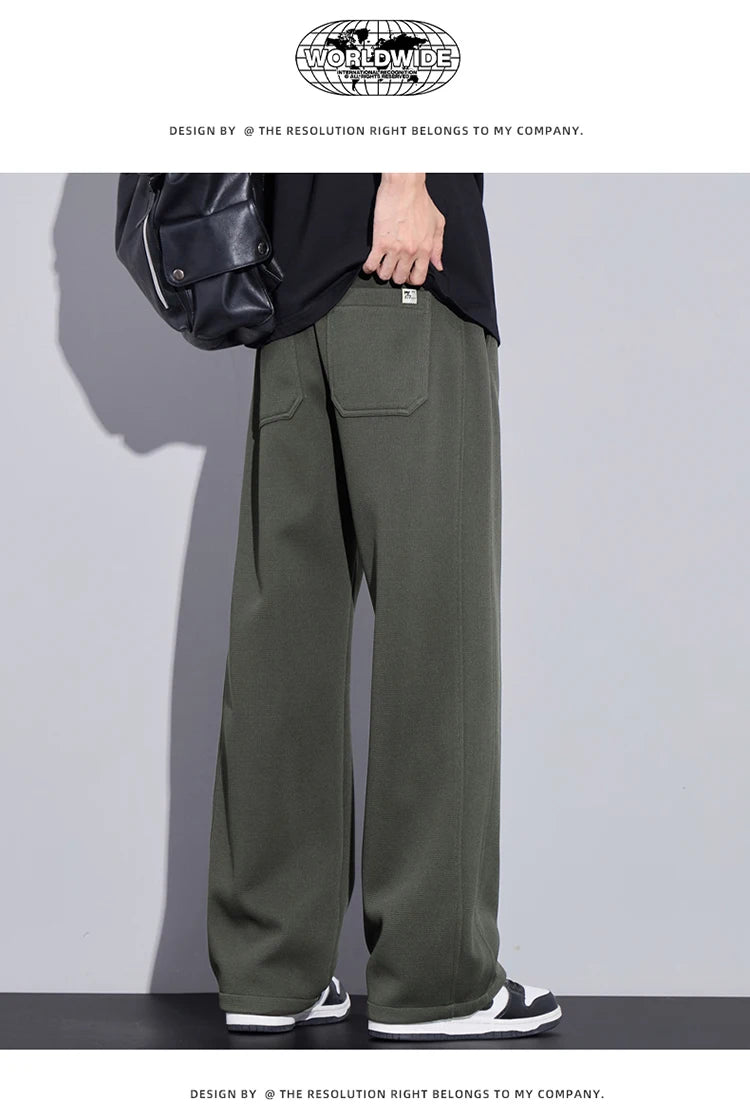 Pantalon droit décontracté pour homme, vêtements de proximité, streetwear uni, nouveau, printemps 2025, fjZG9860