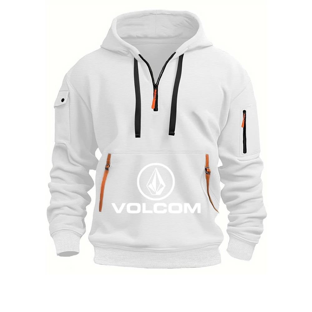 VOLCOM 2025 printemps automne hommes demi fermeture éclair sweat à capuche sport décontracté pull Harajuku à manches longues manteau ample
