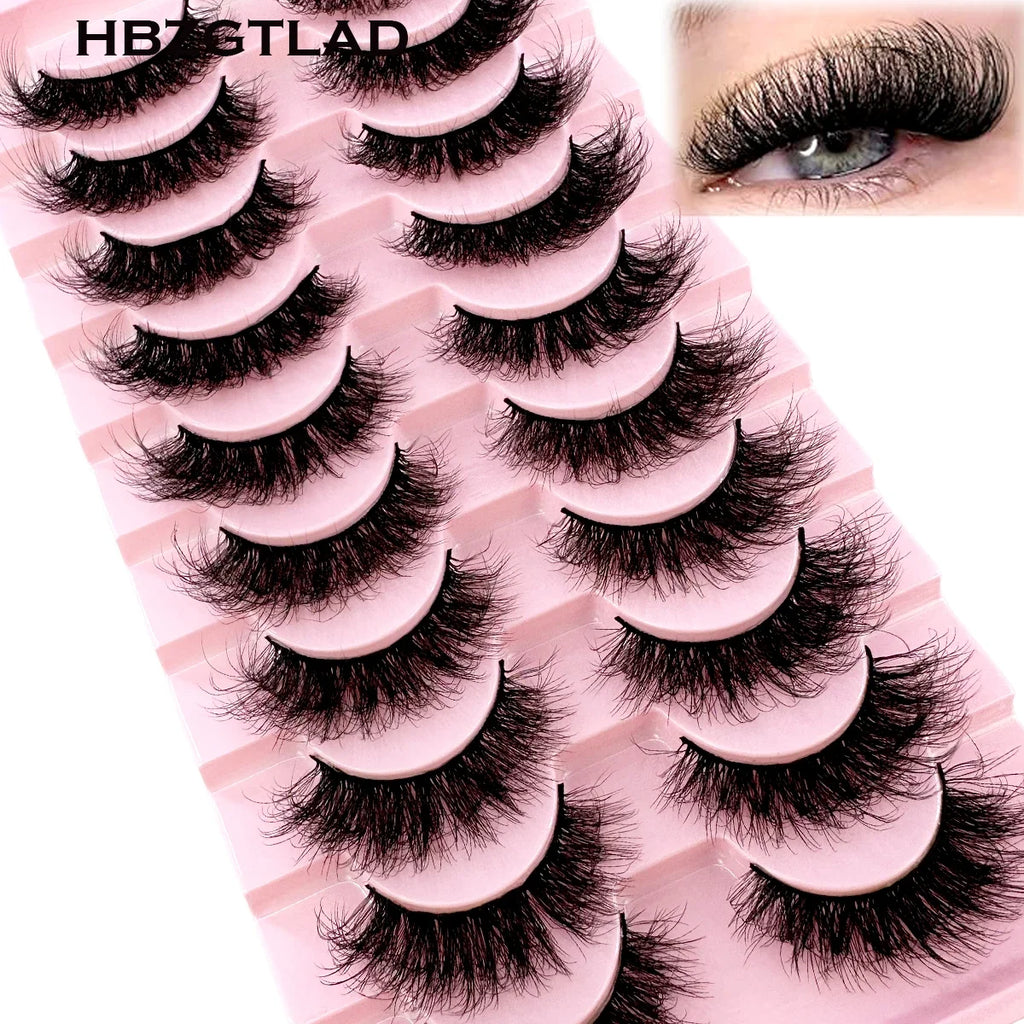 10 paires de Faux Cils 8D en vison naturel, Volume dramatique, Extension de Faux Cils, vente en gros, outil de maquillage