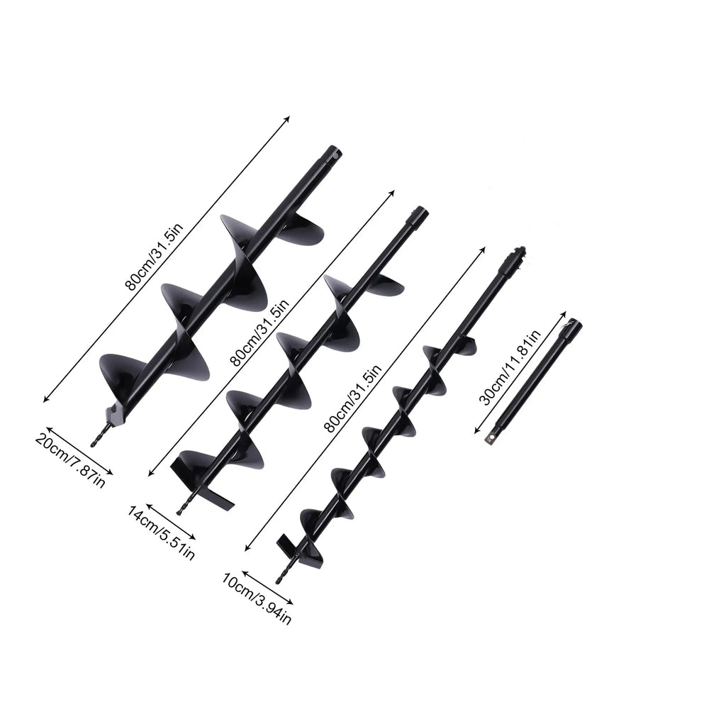 Forets en spirale pour jardinière de clôture de jardin, foret de trou de poteau, projets de sol, alésoir d'outil, 4 po, 6 po, 8 po de largeur, 3 pièces