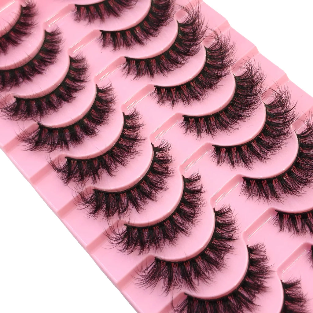10 paires de Faux Cils 8D en vison naturel, Volume dramatique, Extension de Faux Cils, vente en gros, outil de maquillage
