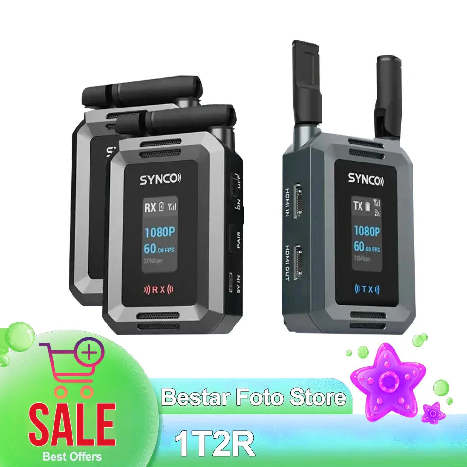 Système de transmission vidéo sans fil Synco Xvision HD avec écran LCD Transmission HD stable jusqu'à 300 m pour le streaming en direct