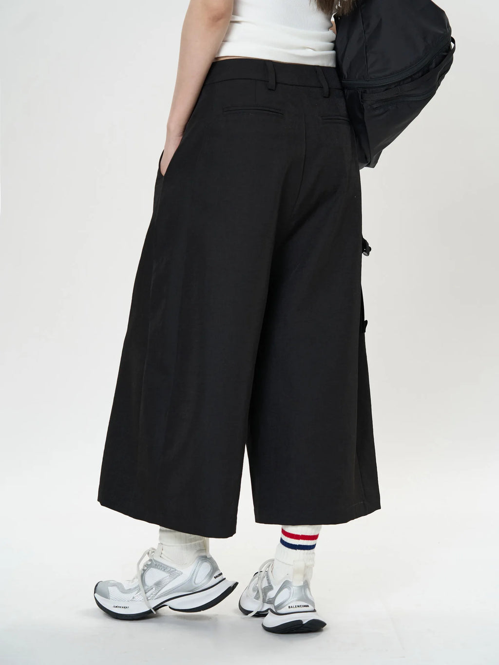 Pantalon de printemps taille haute à jambes larges pour femmes, décontracté, couleur unie, coupe ample