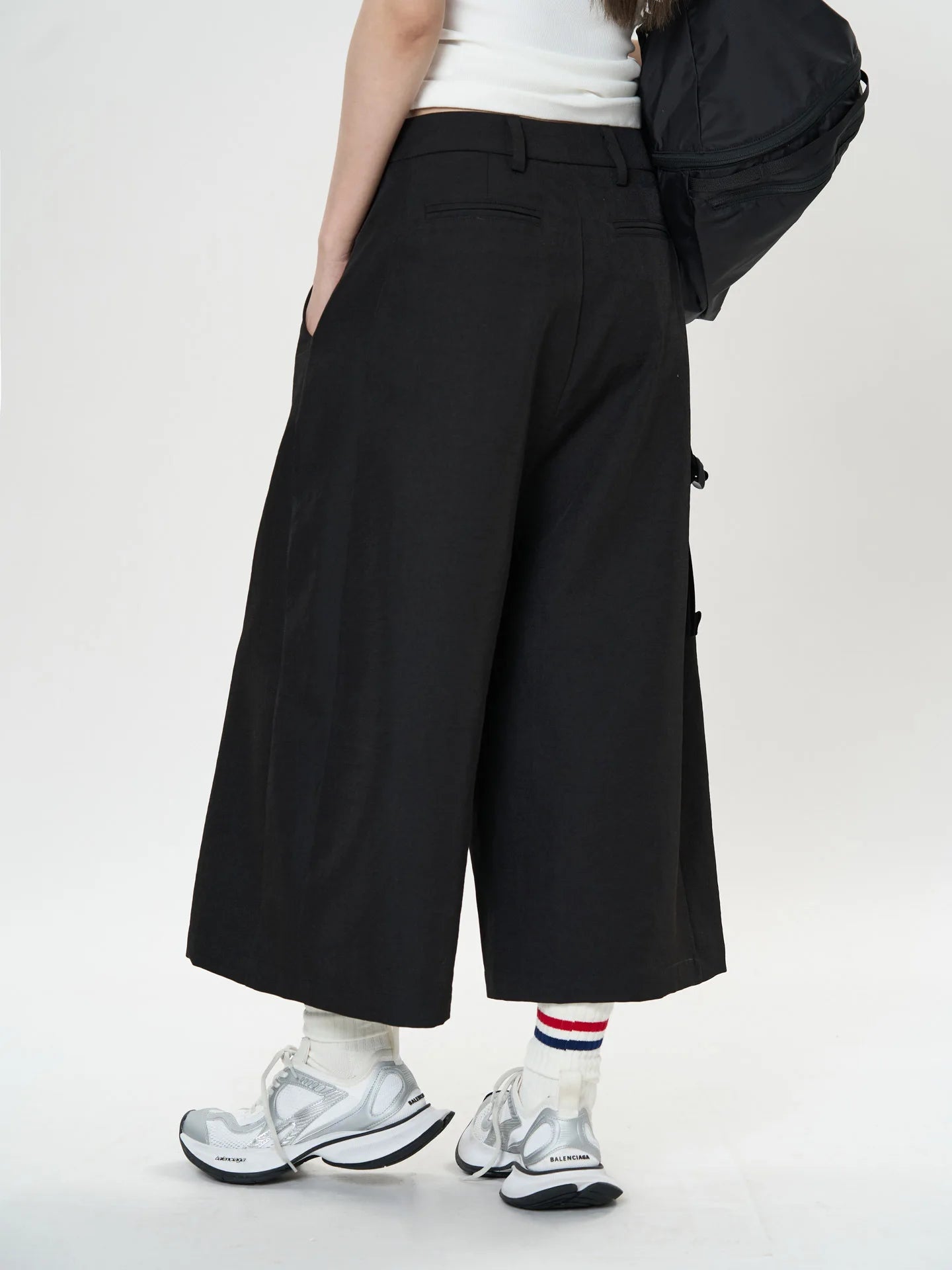 Pantalon de printemps taille haute à jambes larges pour femmes, décontracté, couleur unie, coupe ample