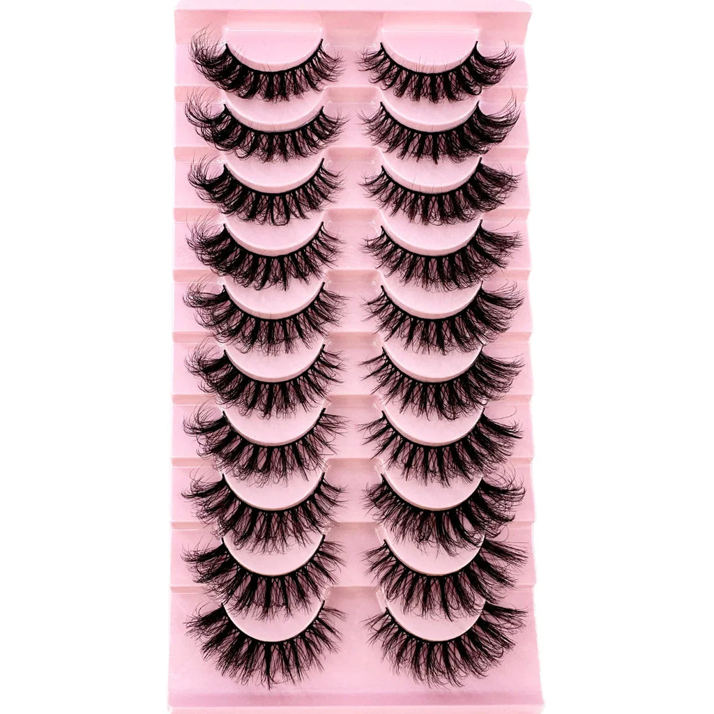 10 paires de Faux Cils 8D en vison naturel, Volume dramatique, Extension de Faux Cils, vente en gros, outil de maquillage