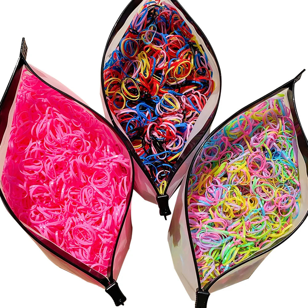 Artificiel astique de poulet coloré pour filles, attaches pour cheveux, bande de sauna, porte-queue de cheval pour enfants, accessoires pour cheveux, 500 pièces, 1000 pièces, 2000 pièces