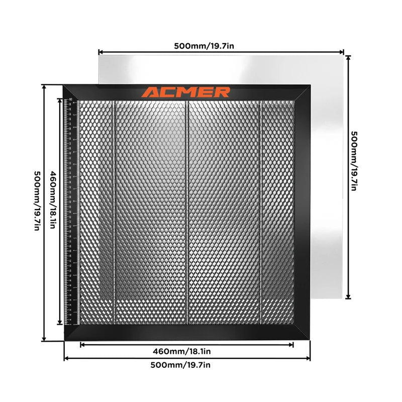 Table de travail Laser en nid d'abeille ACMER pour graveur Laser CO2 Machine de découpe CNC lit de panneau en nid d'abeille 400x4 0/440x440mm