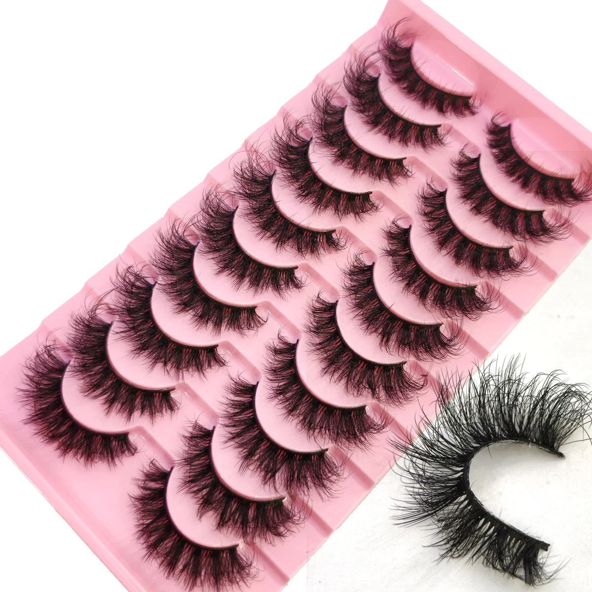10 paires de Faux Cils 8D en vison naturel, Volume dramatique, Extension de Faux Cils, vente en gros, outil de maquillage