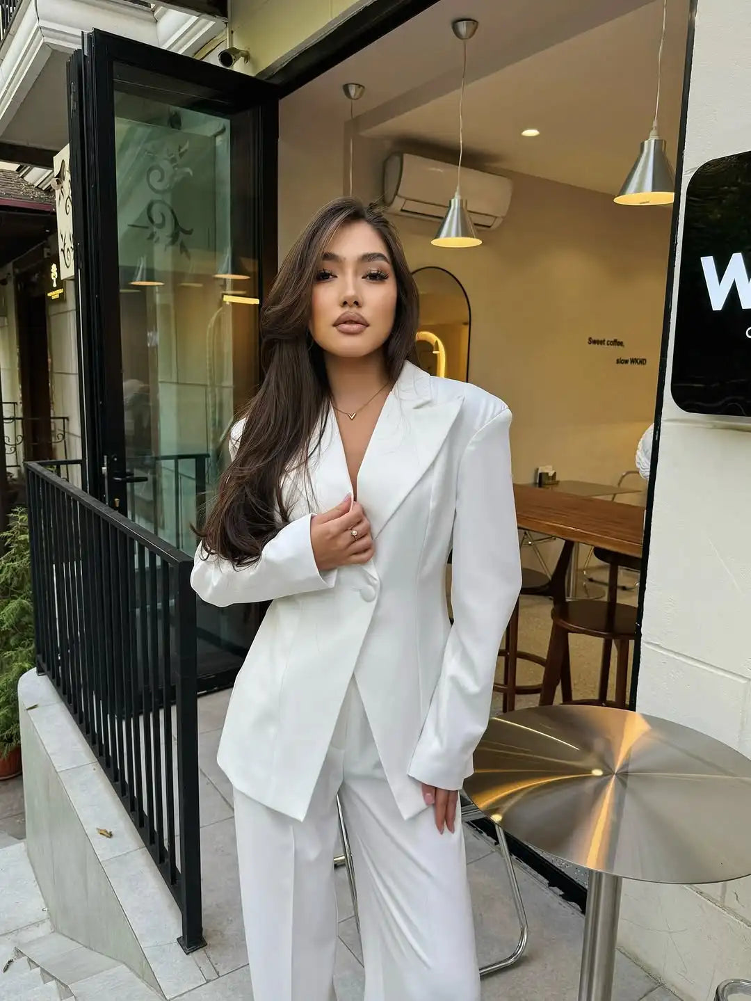 Ensemble Blazer décontracté à simple boutonnage pour femmes, manches longues, revers, col en v, manteau cintré à la taille, vêtements de printemps et d'automne, 2026