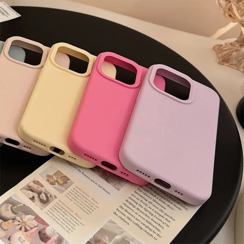 Coque de téléphone en Silicone d'inspiration d' Dopamine, couleur unie, Simple, à la mode, pour iPhone 17 Pro 16 Plus 16 Pro Max 15 14 13 12 11, coque arrière