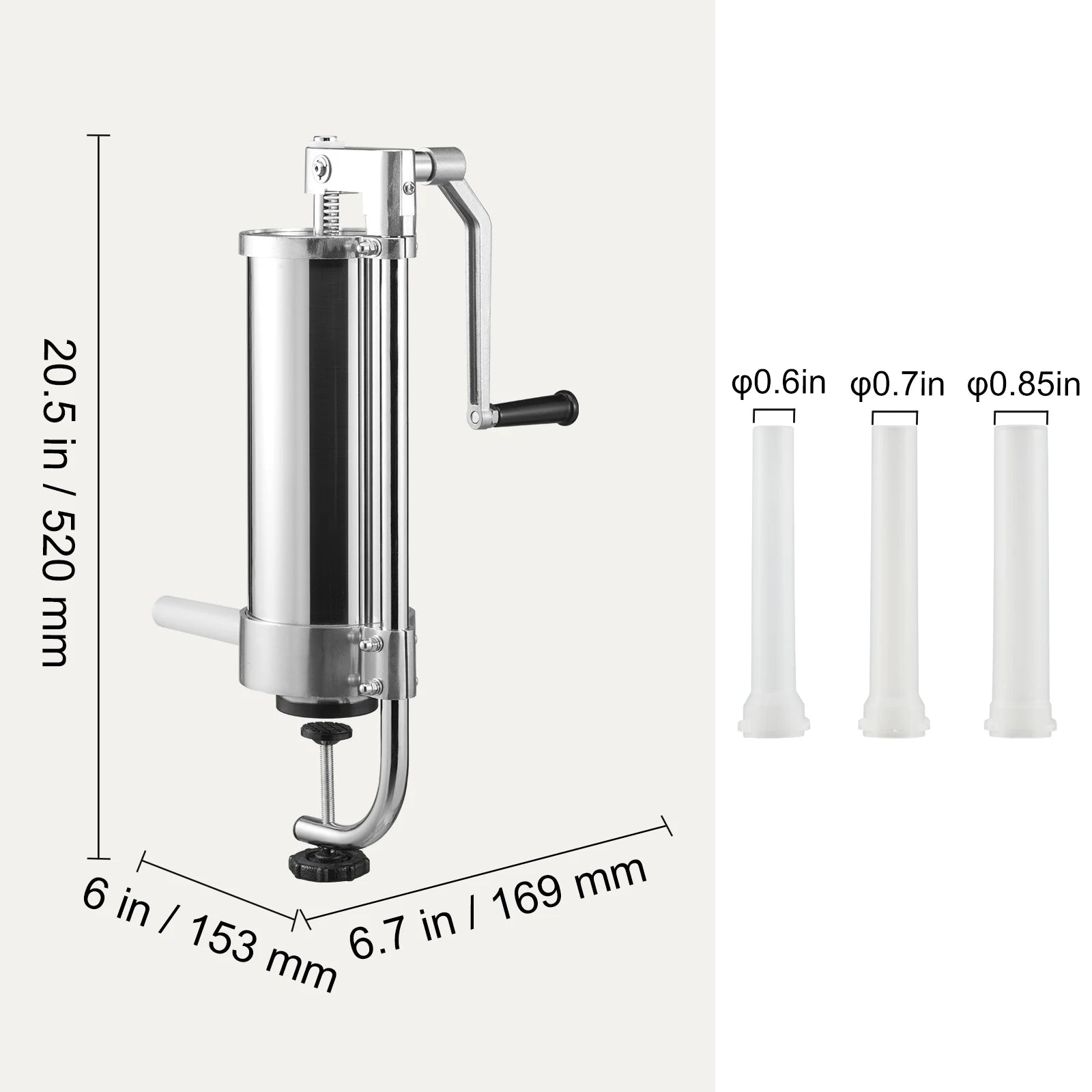 SucceBuy – remplisseur de saucisses Vertical, capacité de 1.5/3l, processeurs de remplissage alimentaire avec 3 Tubes de farce, accessoires de cuisine, appareil ménager