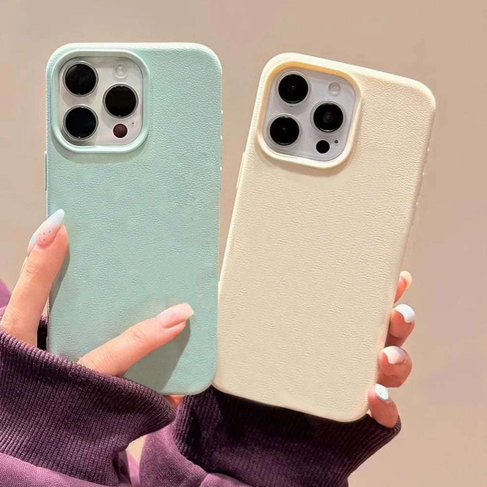 Coque de téléphone en cuir TPU, étui souple antichoc pour iPhone 17 Pro Max 16 13 11 15 14 Plus 12 17 Air 17Promax 16promax