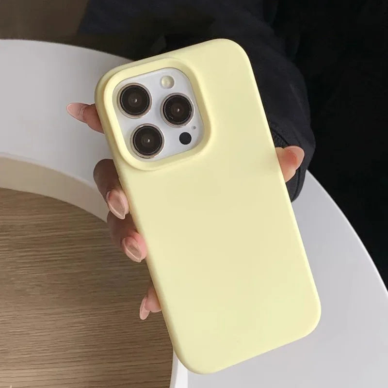 Coque de téléphone en Silicone d'inspiration d' Dopamine, couleur unie, Simple, à la mode, pour iPhone 17 Pro 16 Plus 16 Pro Max 15 14 13 12 11, coque arrière