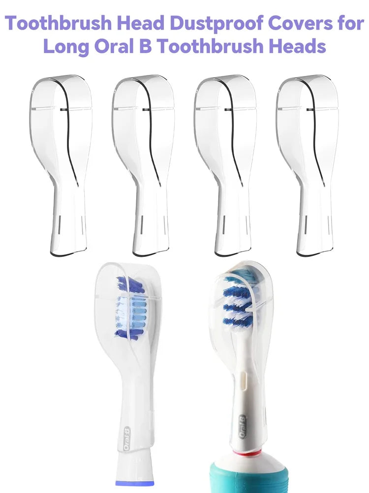 Compatible avec les têtes de brosse à dents électrique à tête longue Oral B, couvercles anti-poussière, capuchon de protection pour têtes de brosse orales B longues