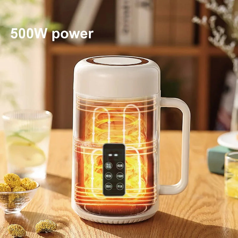 Bouilloire électrique 500W 12h, Pot spécial pour bouillie de rendez-vous, tasse de santé Portable en acier inoxydable 304, cuiseur à riz multifonctionnel 1L