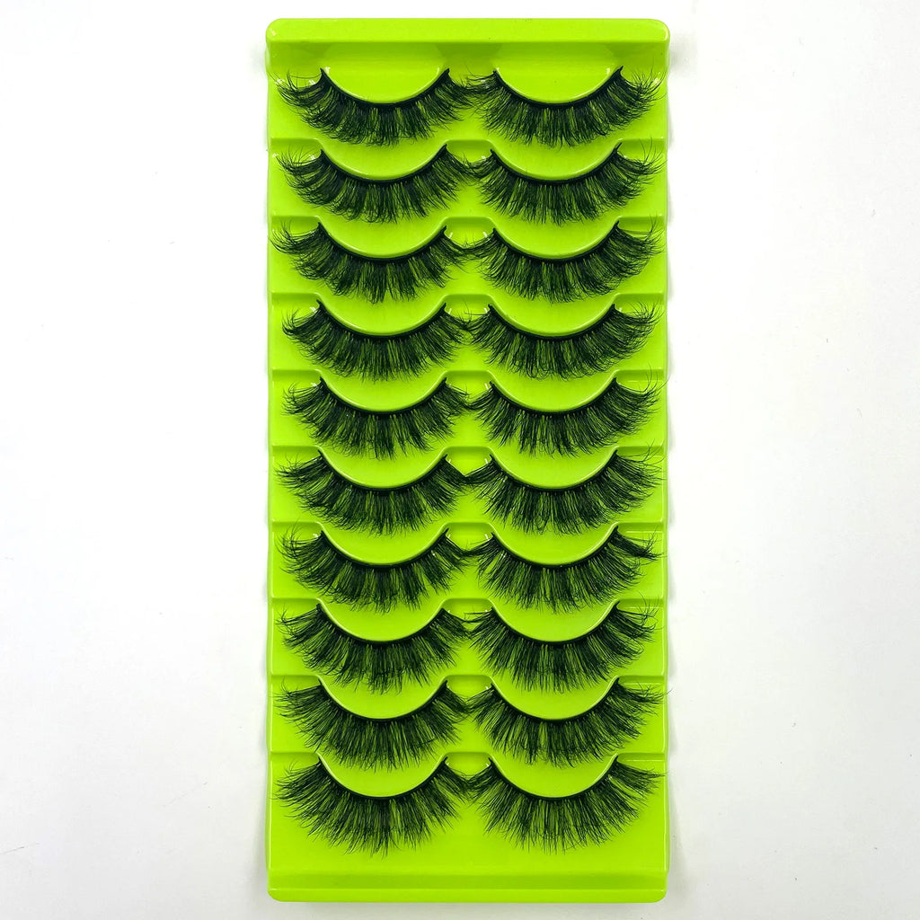 10 paires de Faux Cils 8D en vison naturel, Volume dramatique, Extension de Faux Cils, vente en gros, outil de maquillage