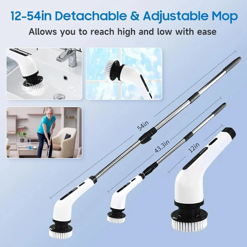 Brosse de nettoyage électrique multi-outils multifonctionnelle, pour le nettoyage rotatif de salle de bain, de cuisine, de toilettes et d'automobile.