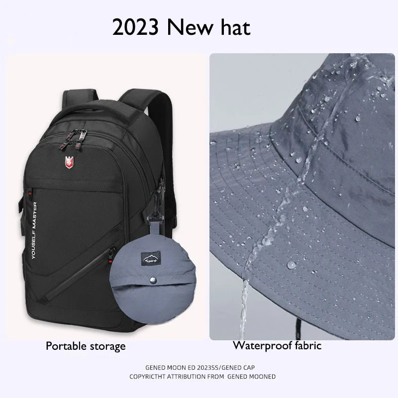 Chapeau anderImperméable pour Homme et Femme, Pare-soleil de Pêche, Alpinisme, Sports de Plein Air, Casquette à la Mode, E27, Printemps et Été