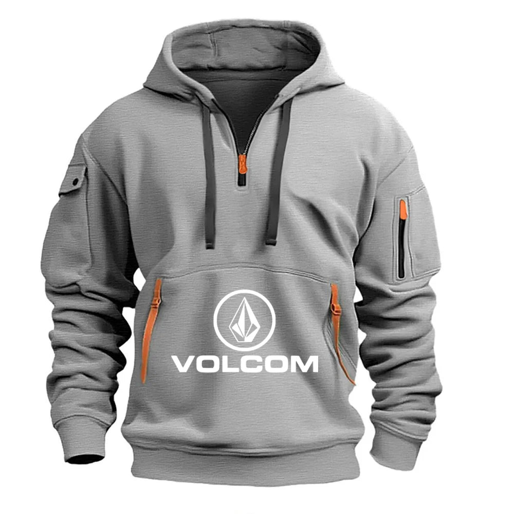 VOLCOM 2025 printemps automne hommes demi fermeture éclair sweat à capuche sport décontracté pull Harajuku à manches longues manteau ample