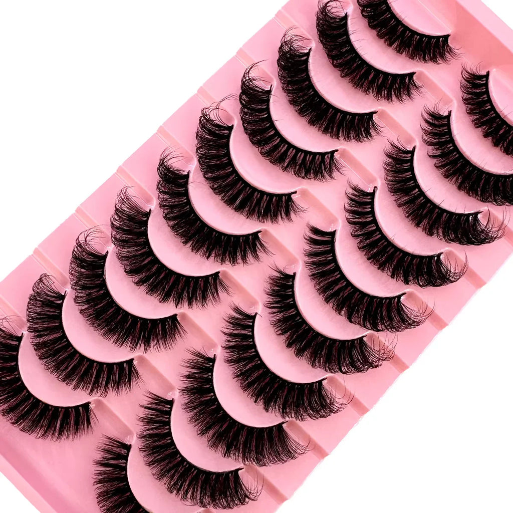 10 paires de Faux Cils 8D en vison naturel, Volume dramatique, Extension de Faux Cils, vente en gros, outil de maquillage