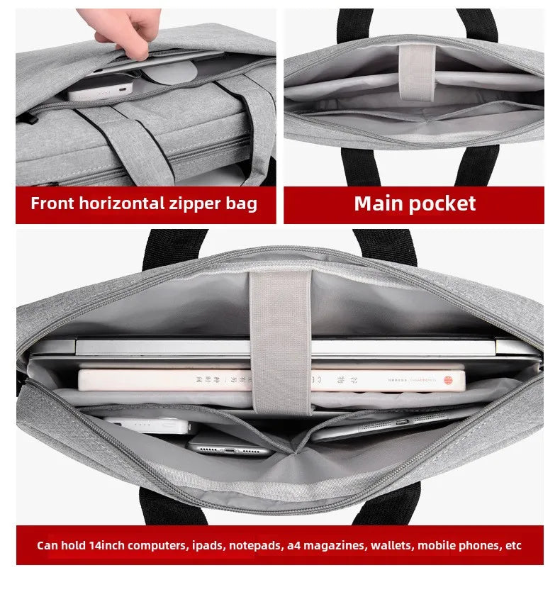 Sac pour ordinateur portable, sac à main à bandoulière, pochette pour ordinateur portable, porte-documents pour Macbook Air Pro HP Huawei Asus Dell Xiaomi de 14 15 17 pouces
