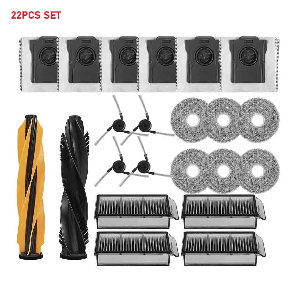 Chiffons de nettoyage, sacs à poussière pour Dreame X50 Pro/X50 Ultra/X50 Master/L40S Pro Ultra/L50 Pro Ultra/MOVA V50 Ultra, brosses principales et latérales, filtres