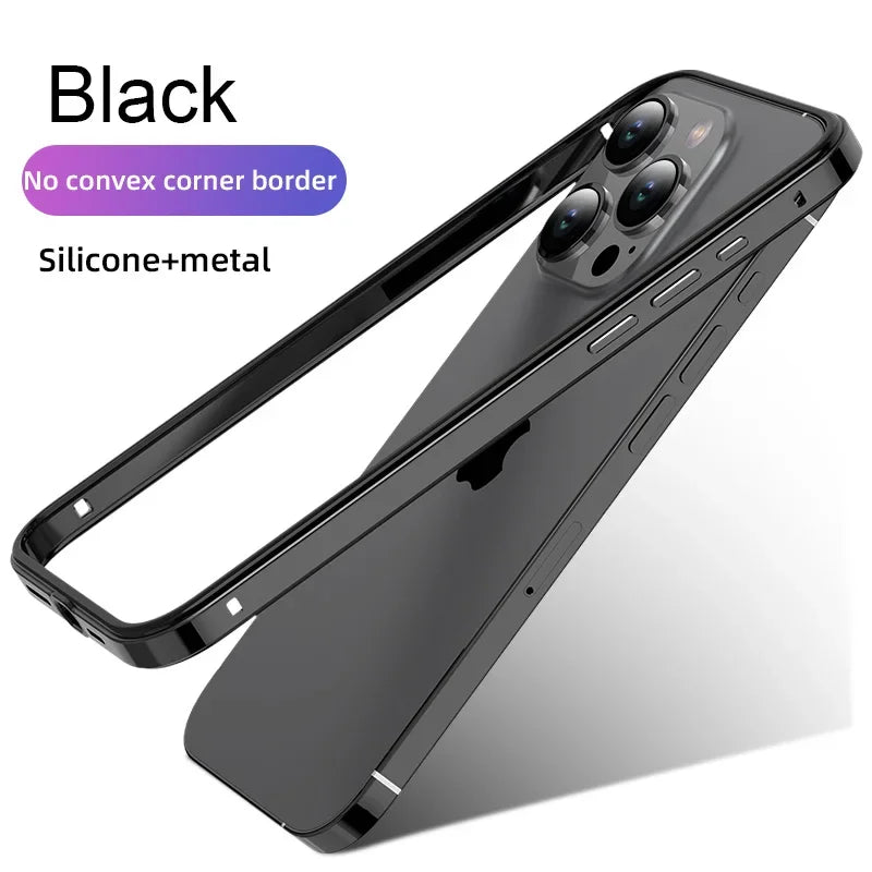 Étuis de téléphone en métal et aluminium, cadre hybride en Silicone, pour iPhone 17 16 15 Pro Max 14 13 12, pare-chocs à meilleure chaleur