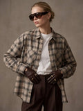 Chemise à carreaux à simple boutonnage pour femmes, bloc de couleurs, mode Chic, Vintage, revers, manches longues, poches, printemps 2026, hauts d'intérieur