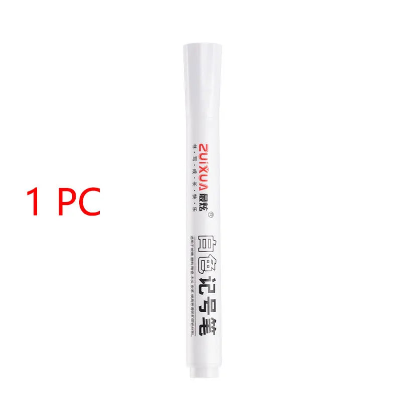 Stylos marqueurs blancs 2.0mm, 1/3/5 pièces, stylo Gel blanc étanche à l'huile, marqueurs de croquis Graffiti, papeterie fournitures scolaires