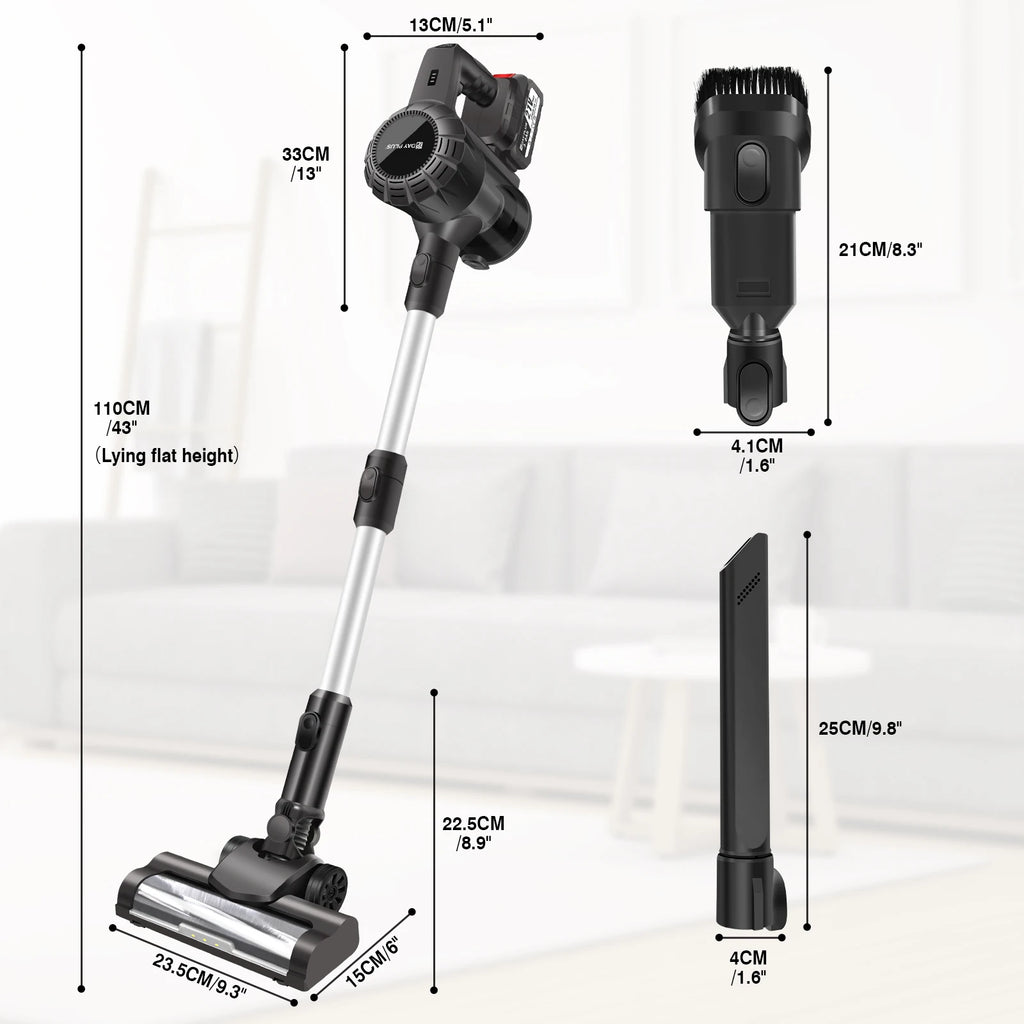 Aspirateur à manche vertical sans fil DayPlus, aspirateur à main sans fil 3 en 1 130000 RPM sans balais pour tapis, sol dur
