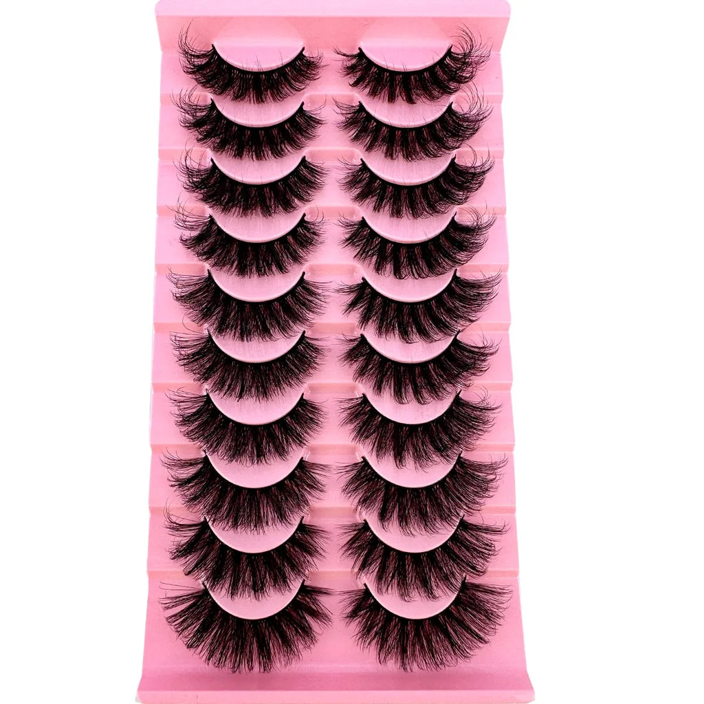 10 paires de Faux Cils 8D en vison naturel, Volume dramatique, Extension de Faux Cils, vente en gros, outil de maquillage