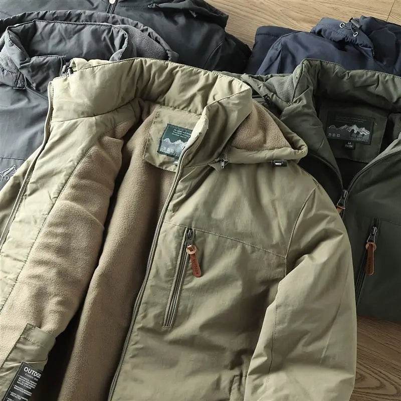 Veste imperméable à capuche pour homme, coupe-vent chaud, doublé sourire, randonnée en plein air, trekking, printemps, automne