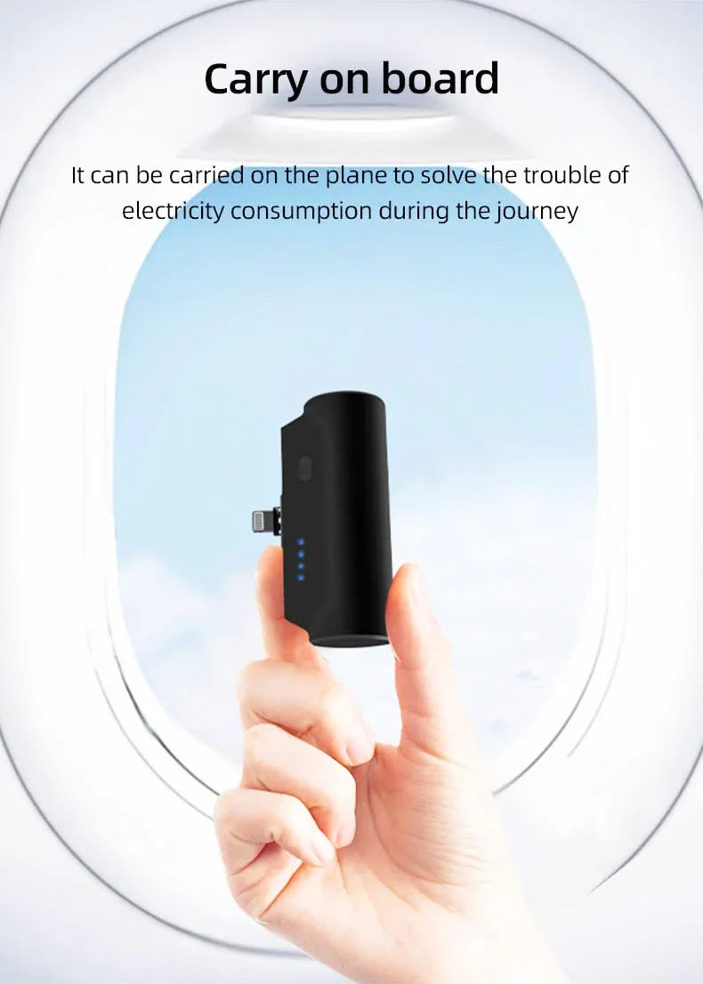 Mini batterie externe à Capsule magnétique 5000mAh, chargeur d'urgence, batterie externe de secours adaptée à la type-c Xiaomi iphone 12 pro