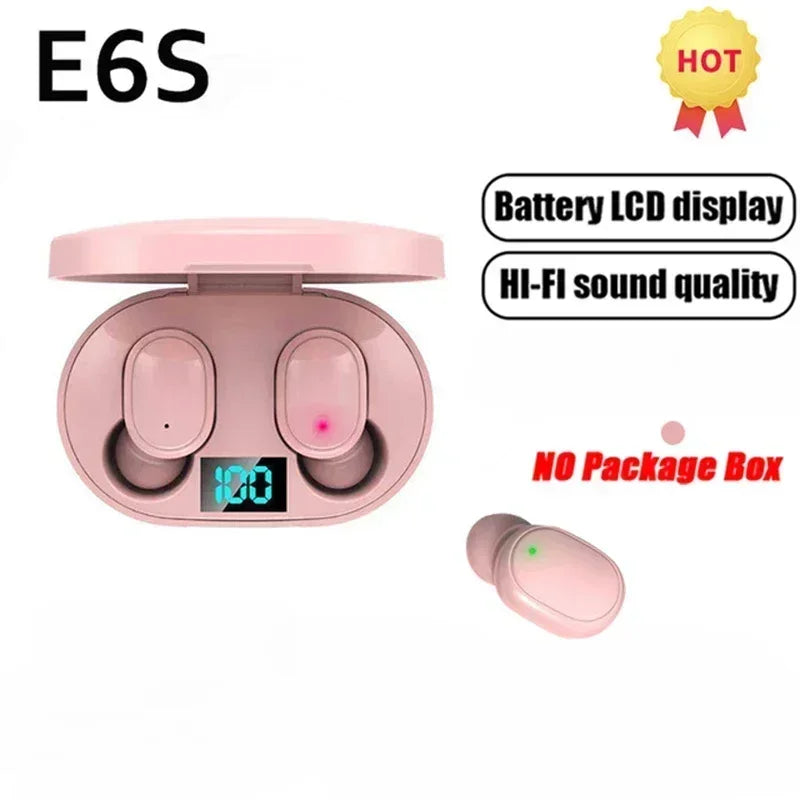 E6S sans fil Bluetooth écouteurs TWS Bluetooth casque sans fil écouteurs antibruit avec Microphone casque
