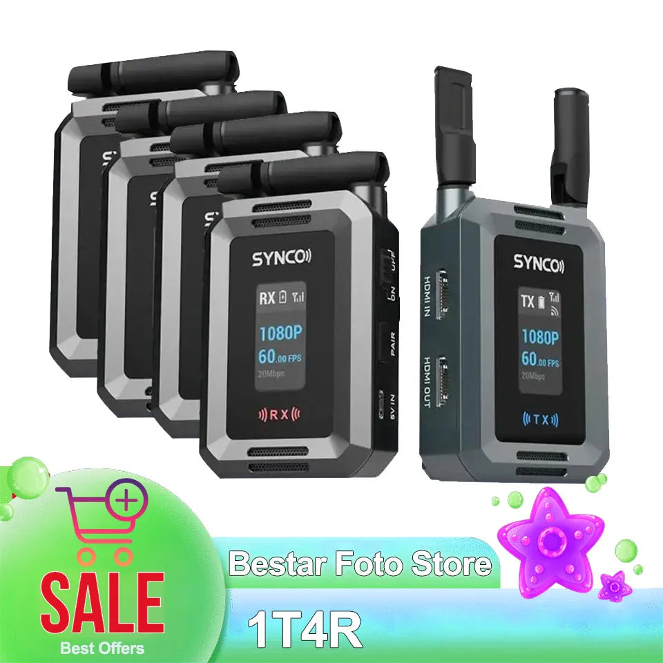 Système de transmission vidéo sans fil Synco Xvision HD avec écran LCD Transmission HD stable jusqu'à 300 m pour le streaming en direct