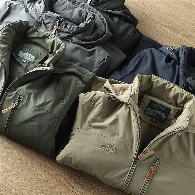 Veste imperméable à capuche pour homme, coupe-vent chaud, doublé sourire, randonnée en plein air, trekking, printemps, automne
