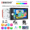 ESSGOO Autoradio 2DIN avec Écran Tactile de 6,2 Pouces. Lecteur CD/DVD, AM/FM, RDS, USB, Bluetooth, TF, AUX, CarPlay et Android Auto. Système Multimédia Complet avec Caméra. Idéal pour Améliorer Votre Expérience de Con