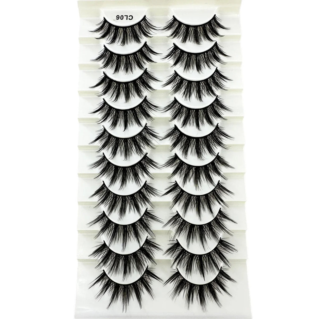 10 paires de Faux Cils 8D en vison naturel, Volume dramatique, Extension de Faux Cils, vente en gros, outil de maquillage