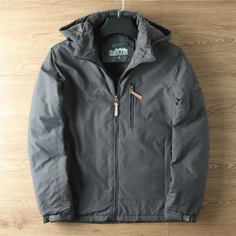 Veste imperméable à capuche pour homme, coupe-vent chaud, doublé sourire, randonnée en plein air, trekking, printemps, automne