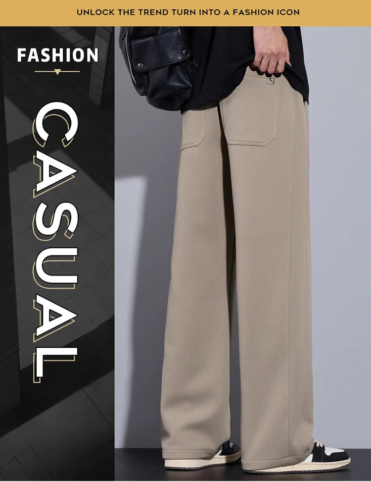 Pantalon droit décontracté pour homme, vêtements de proximité, streetwear uni, nouveau, printemps 2025, fjZG9860