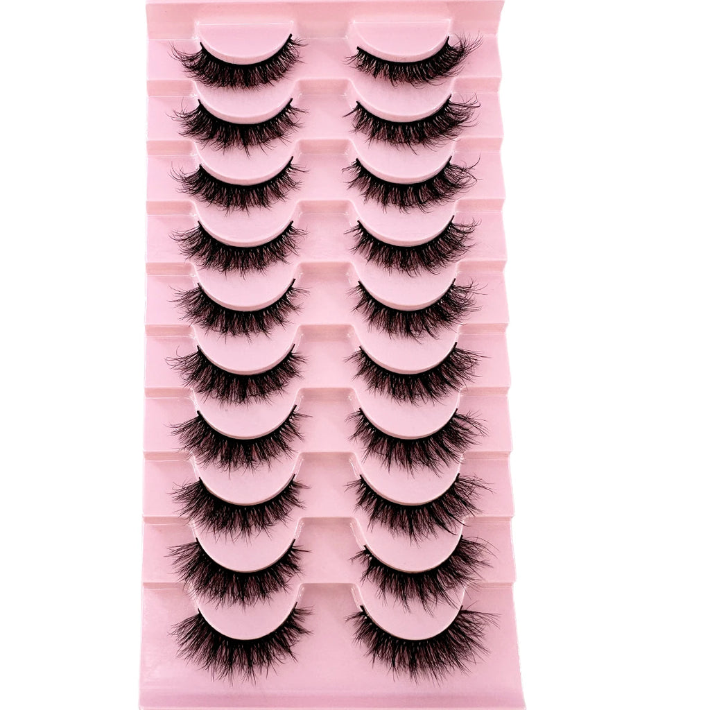 10 paires de Faux Cils 8D en vison naturel, Volume dramatique, Extension de Faux Cils, vente en gros, outil de maquillage