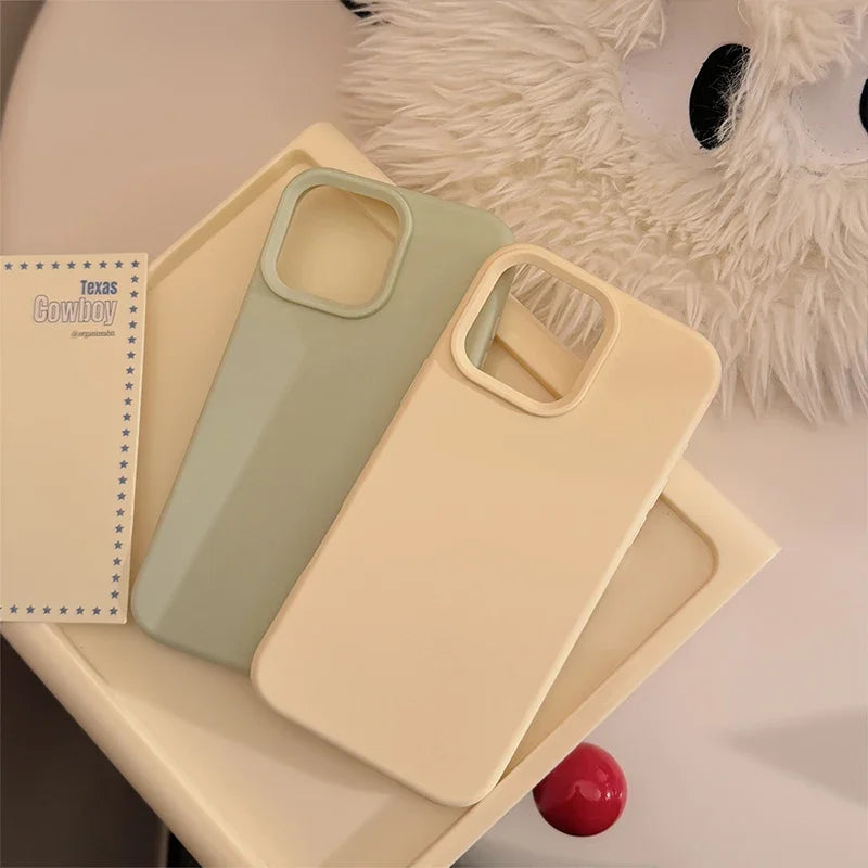 Coque de téléphone en Silicone d'inspiration d' Dopamine, couleur unie, Simple, à la mode, pour iPhone 17 Pro 16 Plus 16 Pro Max 15 14 13 12 11, coque arrière