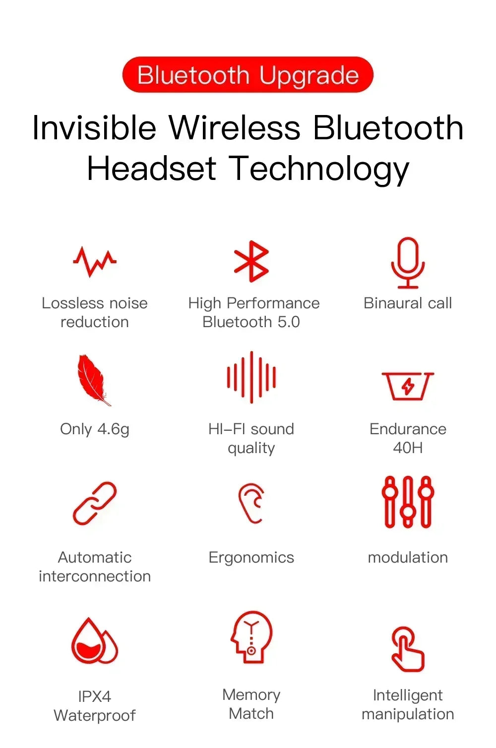 E6S sans fil Bluetooth écouteurs TWS Bluetooth casque sans fil écouteurs antibruit avec Microphone casque