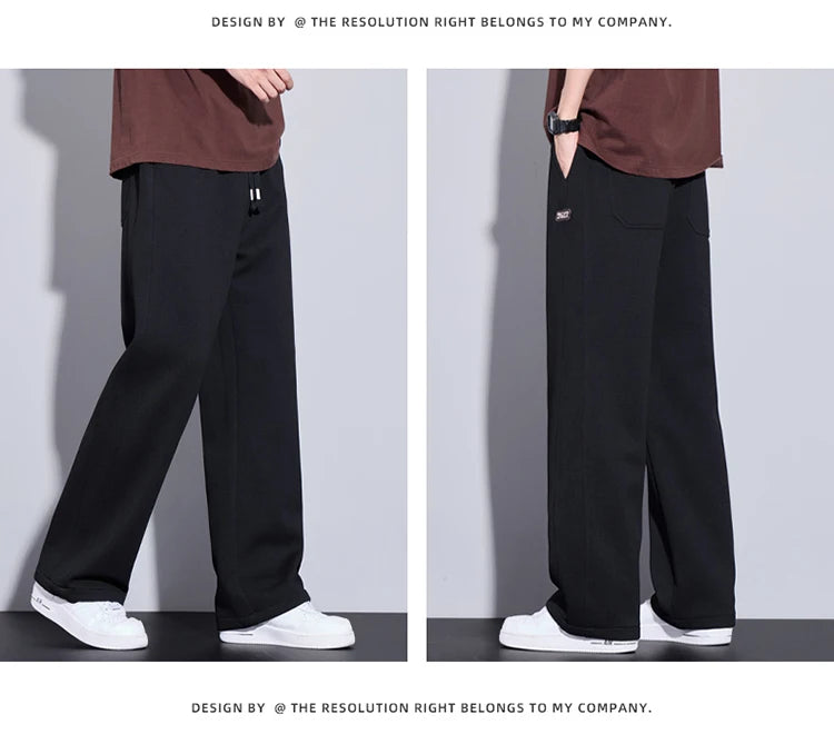 Pantalon droit décontracté pour homme, vêtements de proximité, streetwear uni, nouveau, printemps 2025, fjZG9860