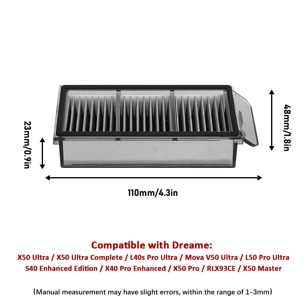 Chiffons de nettoyage, sacs à poussière pour Dreame X50 Pro/X50 Ultra/X50 Master/L40S Pro Ultra/L50 Pro Ultra/MOVA V50 Ultra, brosses principales et latérales, filtres